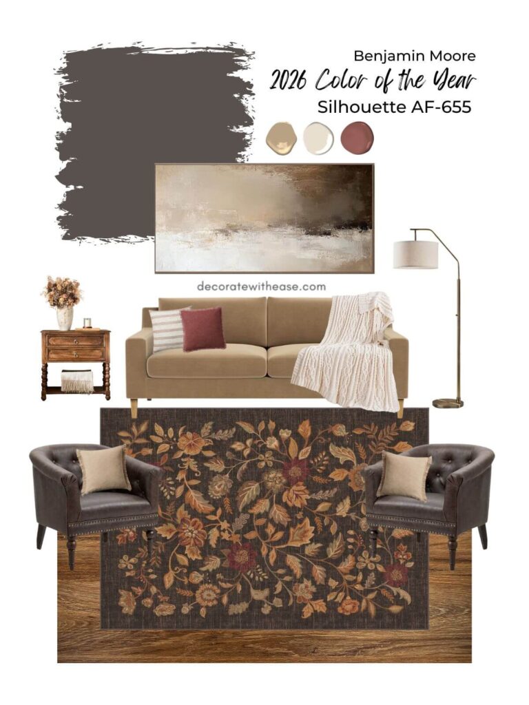 Benjamin Moore Silhouette Living Room Mood Board