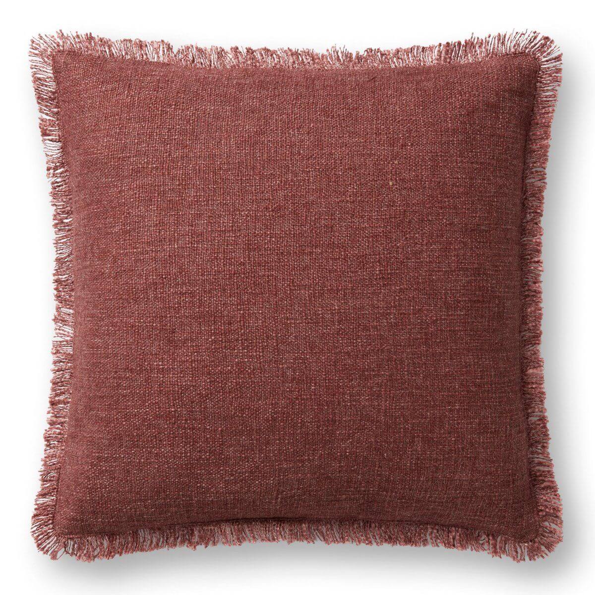 red fringe accent pillow