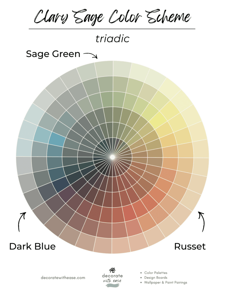 Clary Sage color wheel coordinating colors