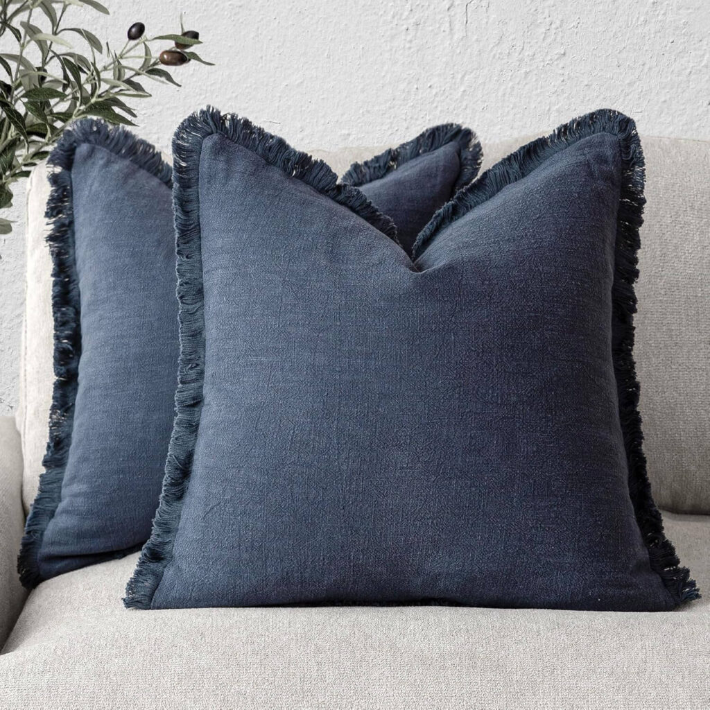 blue throw pillows