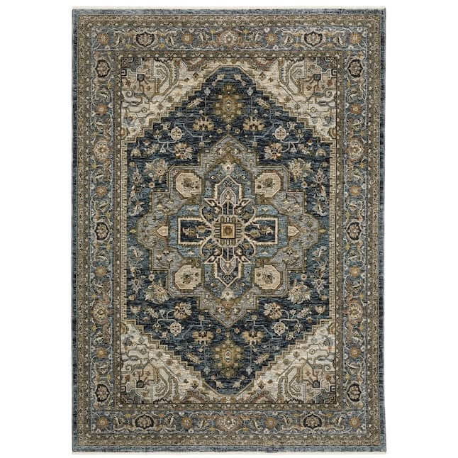 dark blue and sage area rug