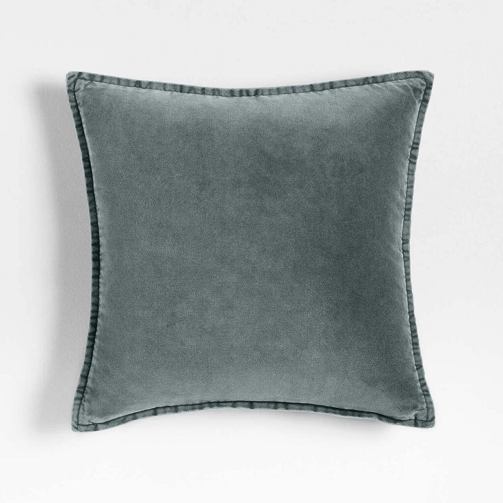 teal velvet throw pillow crate and barrel