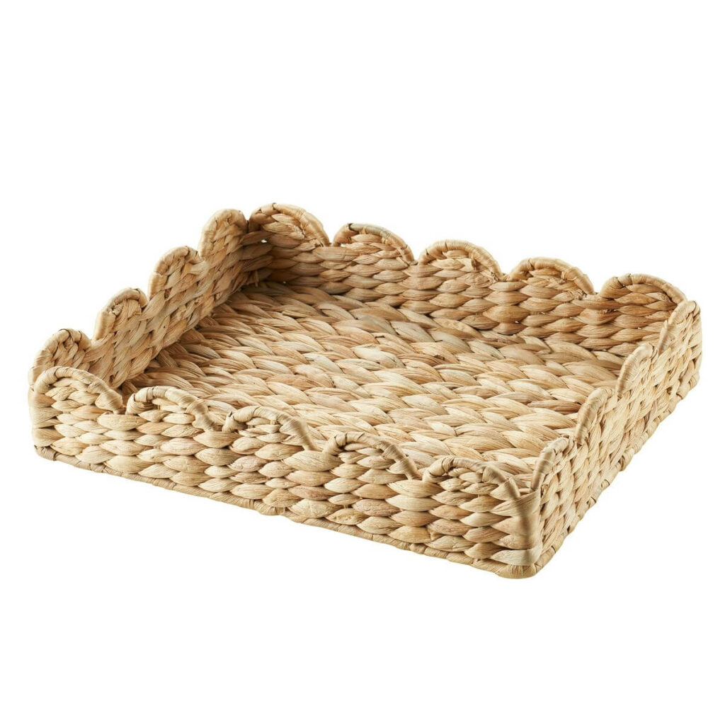 walmart scalloped edge woven basket tray